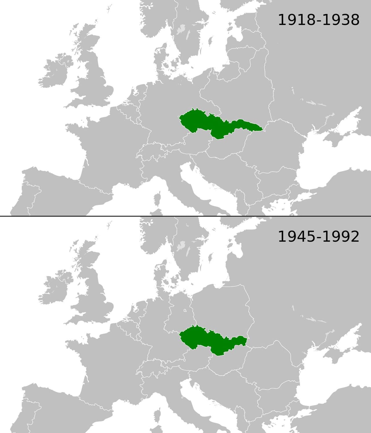 mapa da Europa Tchecoslováquia