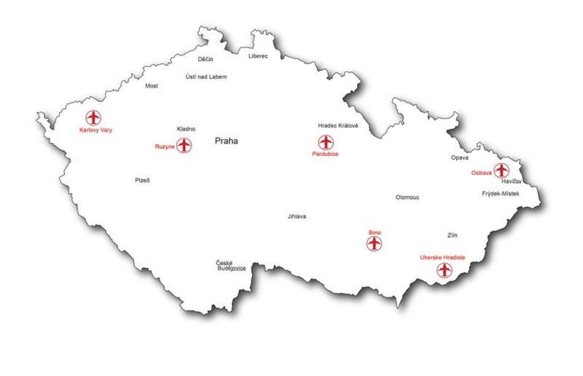 República checa aeroportos mapa