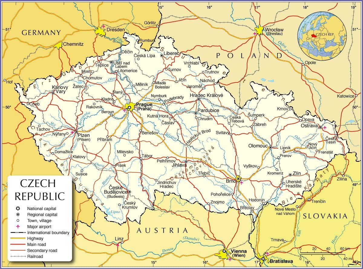 república da Checoslováquia mapa
