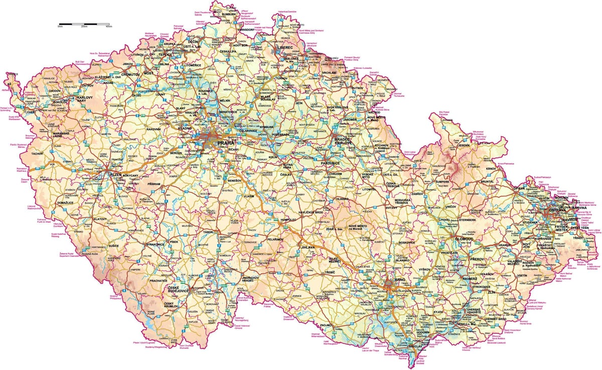 mapa de CZ