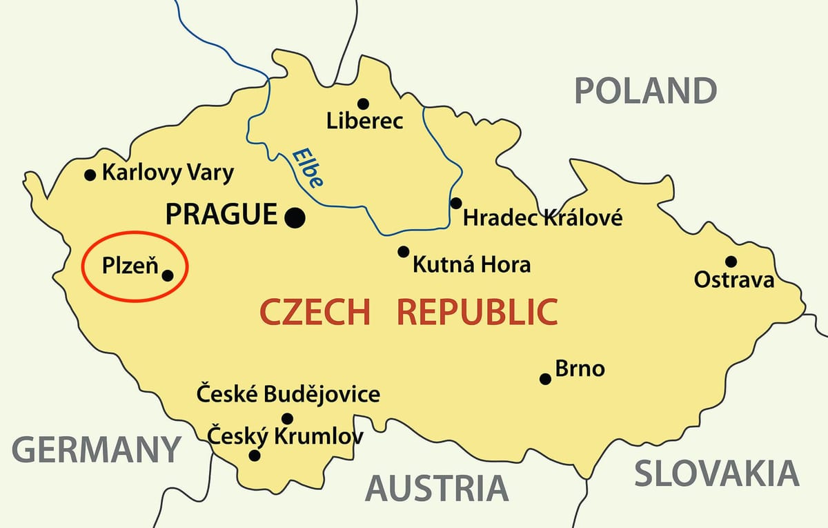 Plzen, república checa mapa