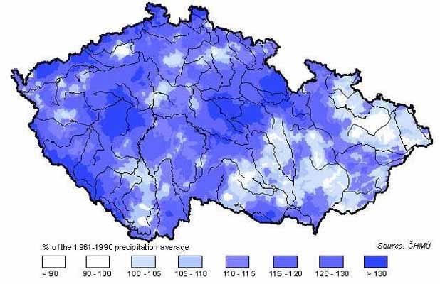 República checa chuva mapa