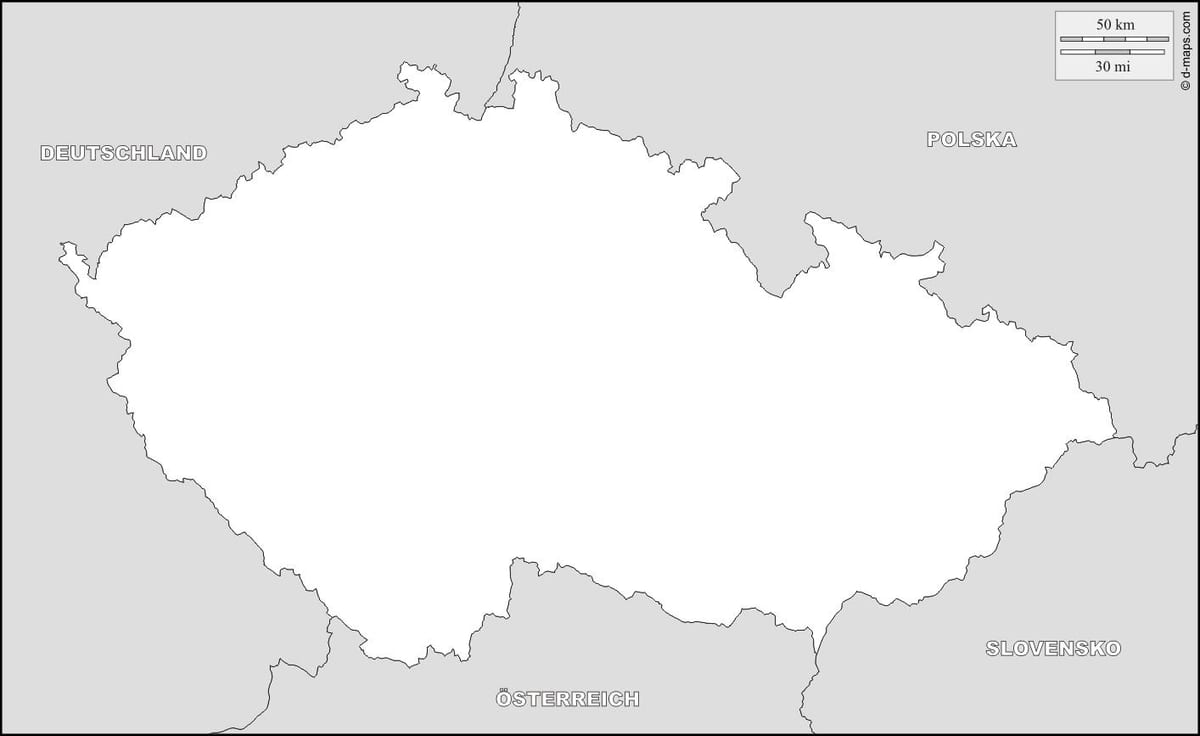 República checa mapa de contorno