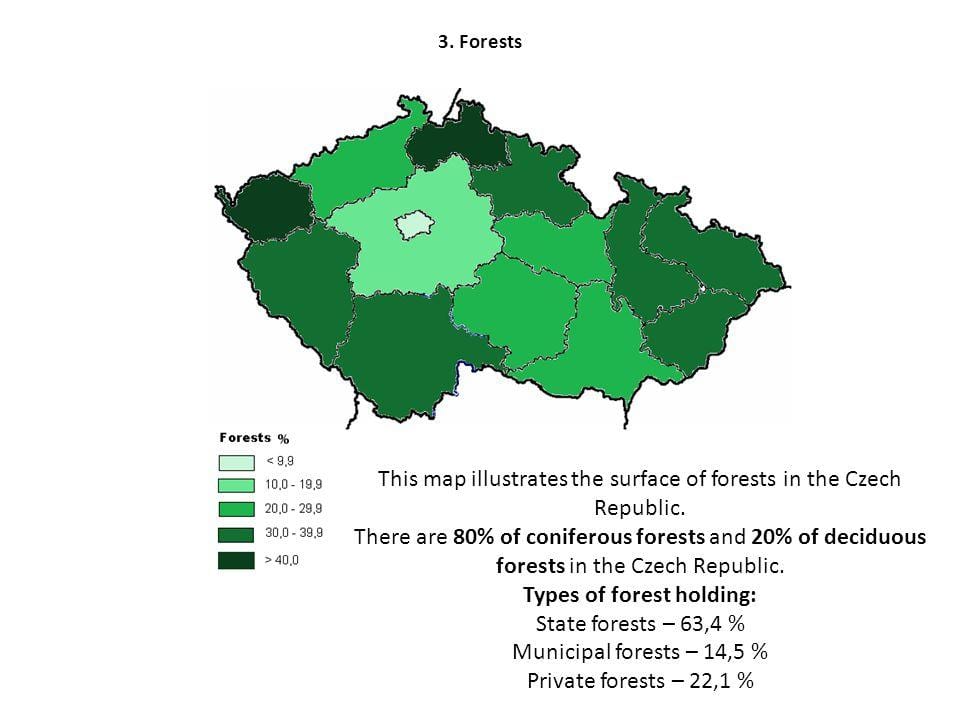 República checa florestas mapa