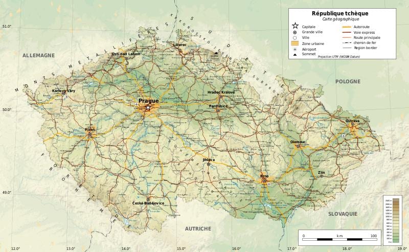 República checa geografia mapa