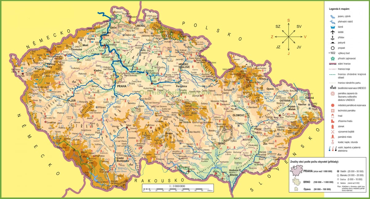 mapa de república checa