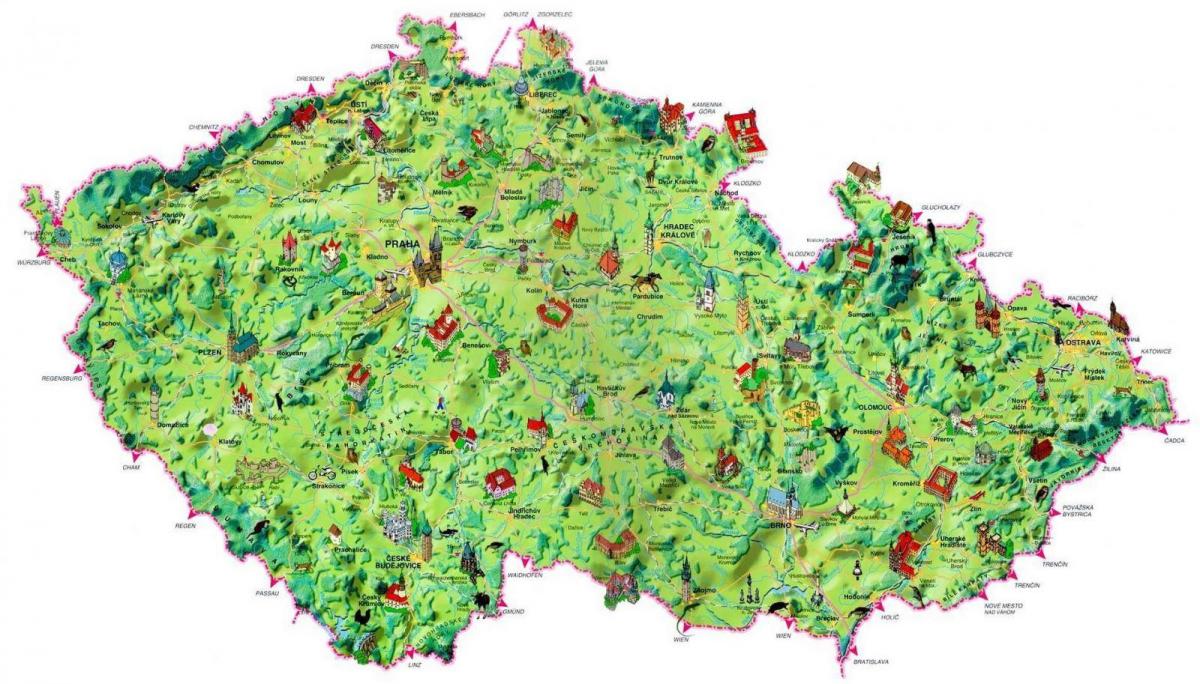 mapa turístico república checa