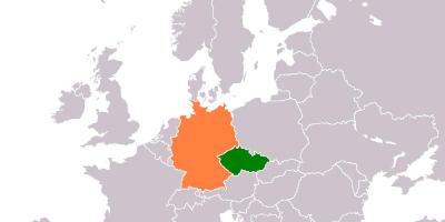 Mapa da república checa e Alemanha