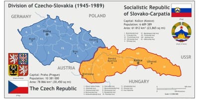 Mapa da Checoslováquia, 1945