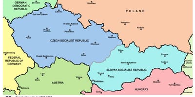 Mapa da Checoslováquia