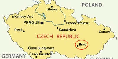 Mapa de brno, república checa