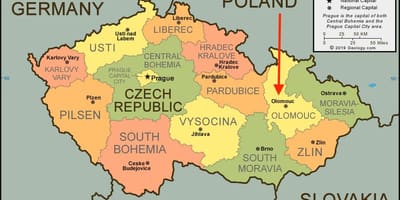 Mapa de olomouc, república checa