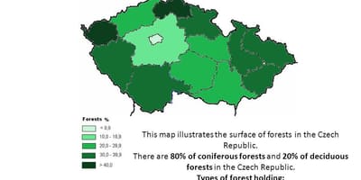 República checa florestas mapa