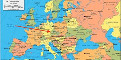 Mapa da república checa na Europa