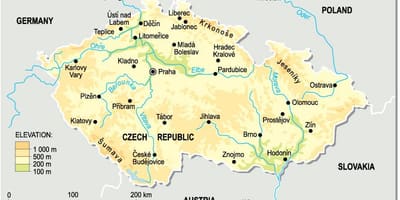 República checa mapa de elevação