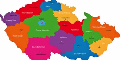 República checa regiões mapa