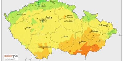 República checa sol mapa