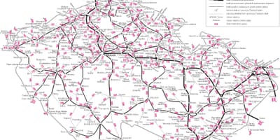 República checa trem mapa